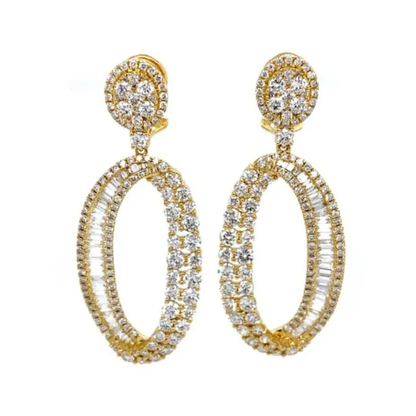 18K Yellow Gold Diamond Earrings