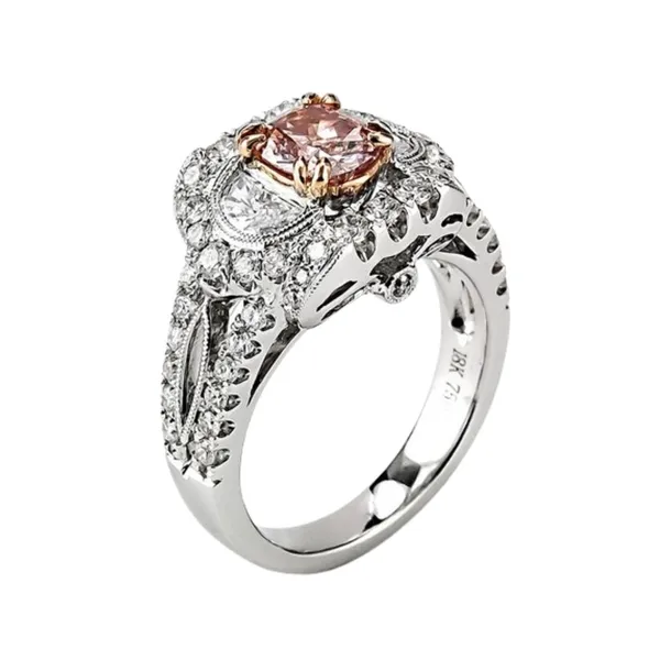 18K Two-Tone Gold Pink Diamond Ring