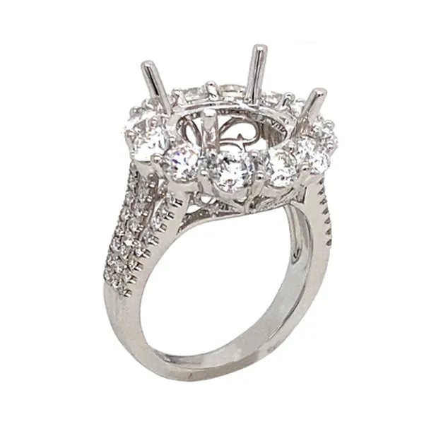 18K White Gold Diamond Semi Mount