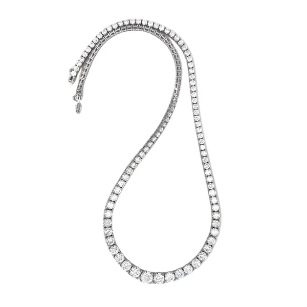 18K White Gold Graduated Riviera Tennis Necklace