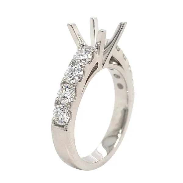 18K White Gold Semi Mount Ring