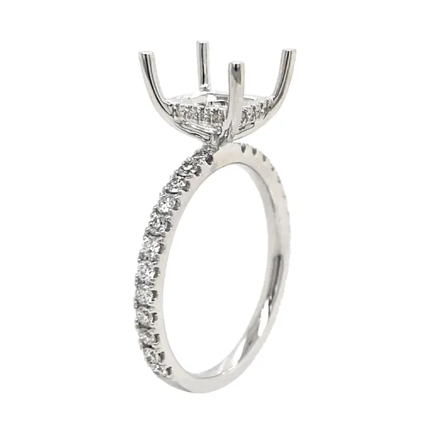 18K White Gold Semi Mount Ring