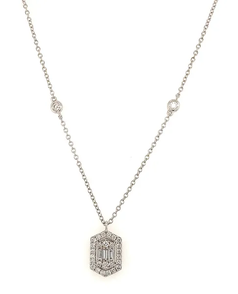 18K White Gold Diamond Necklace