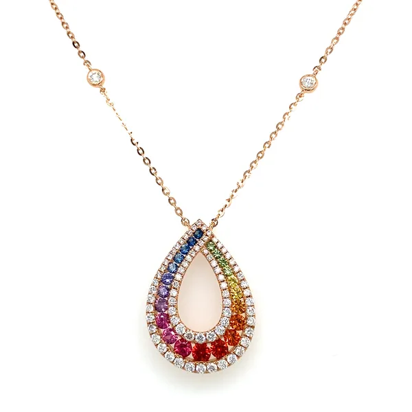 18K Rose Gold Fancy Sapphire Necklace