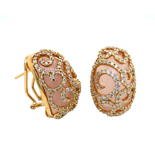 18K Rose Gold Rose Quartz Earrings