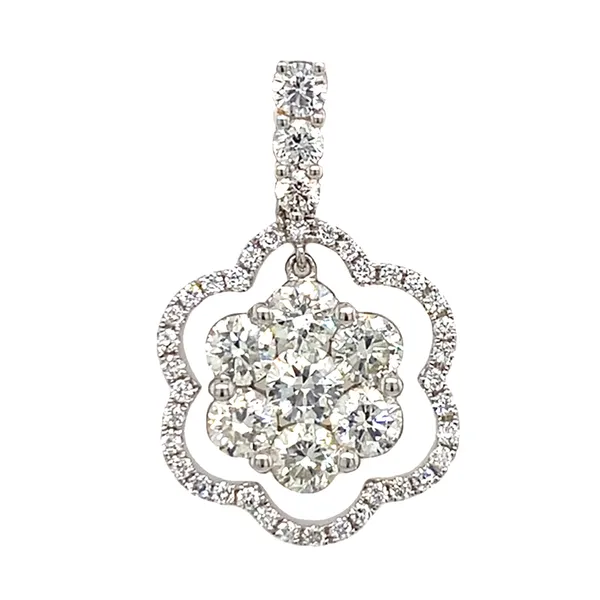 18K White Gold Diamond Pendant