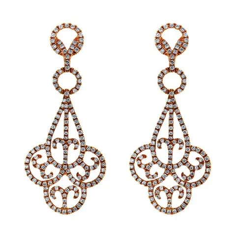 18K Rose Gold Diamond Earrings