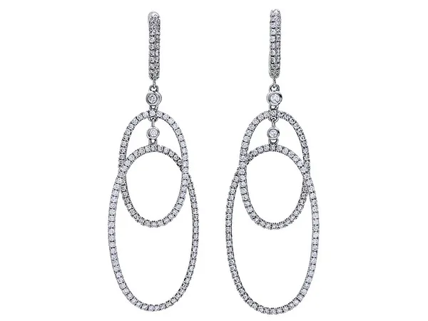 18K White Gold Diamond Earrings