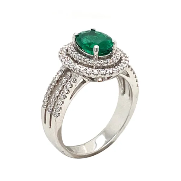18K White Gold Emerald Ring