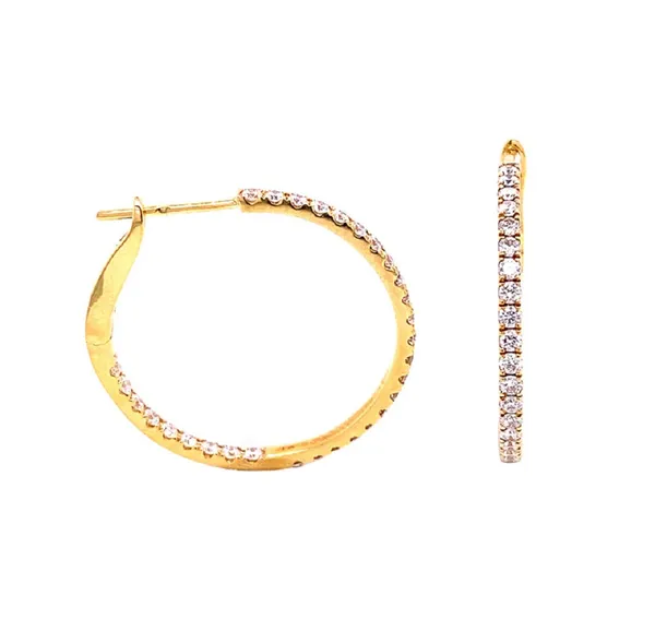18K Yellow Gold Hoop Earrings