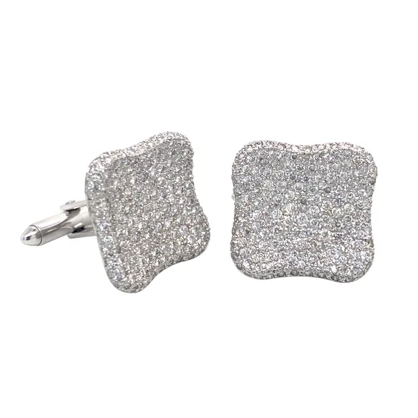 18K White Gold Diamond Cufflinks