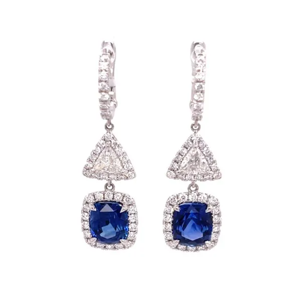 18K White Gold Sapphire Earrings