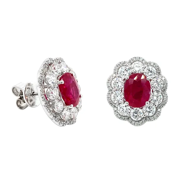 18K White Gold Ruby Earrings