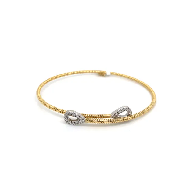 18K Two-Tone Gold Diamond Bangle
