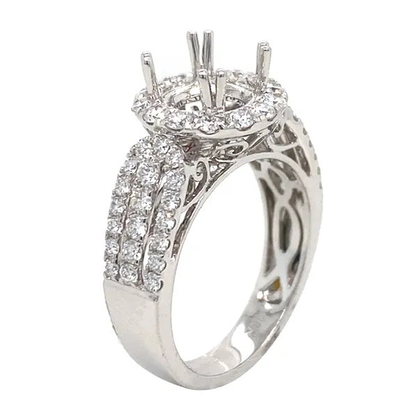 18K White Gold Semi Mount Ring