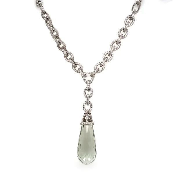 18K White Gold Quartz Necklace