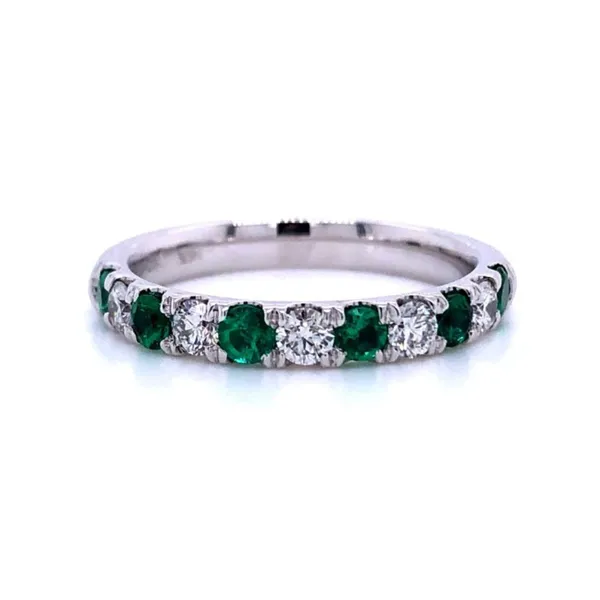 18K White Gold Emerald Band