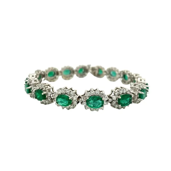 18K White Gold Emerald Bracelet