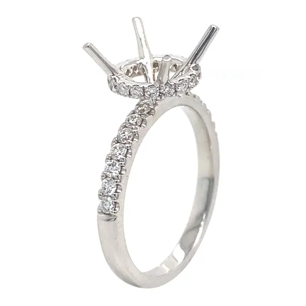 18K White Gold Semi Mount Ring