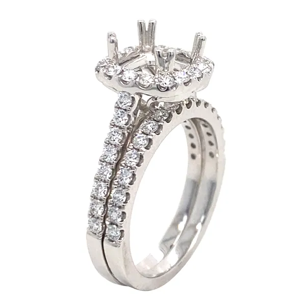 18K White Gold Diamond Semi Mount Set