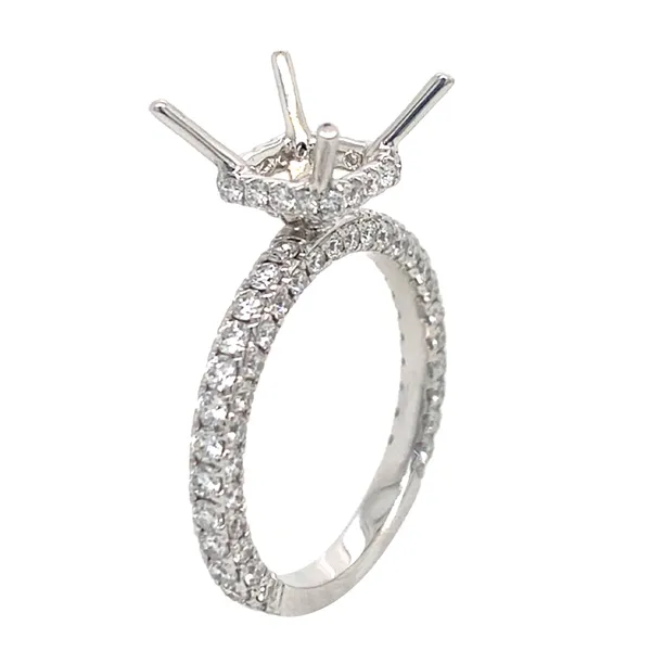 18K White Gold Semi Mount Ring