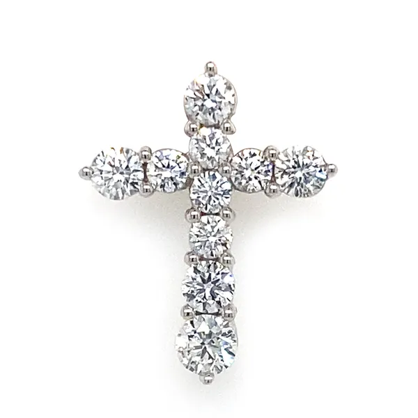 18K White Gold Diamond Cross Pendant