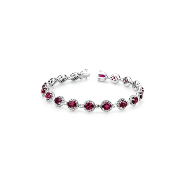 18K White Gold Ruby Bracelet