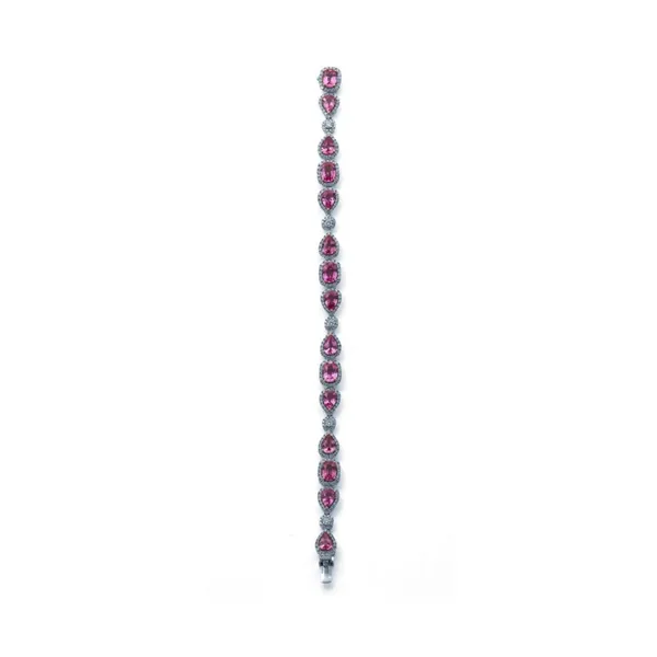 18K White Gold Pink Sapphire Bracelet