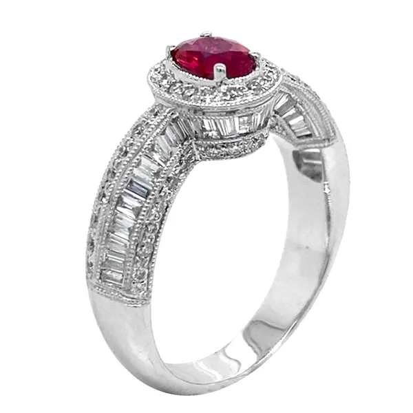 18K White Gold Ruby Ring