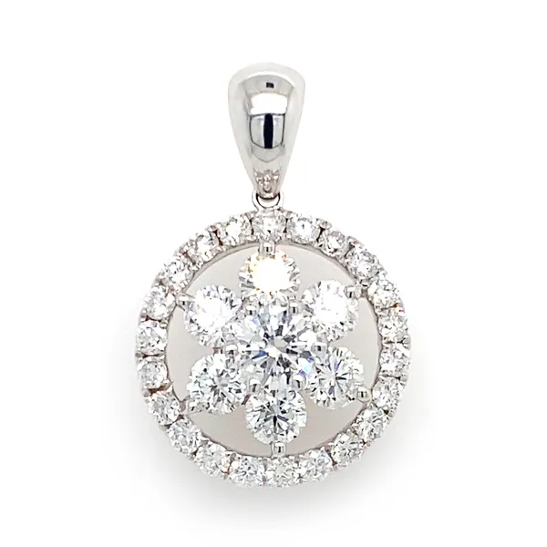 18K White Gold Diamond Pendant