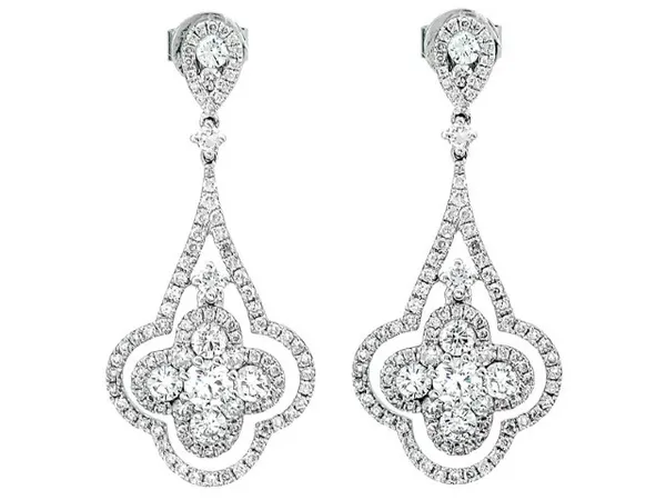 18K White Gold Diamond Earrings