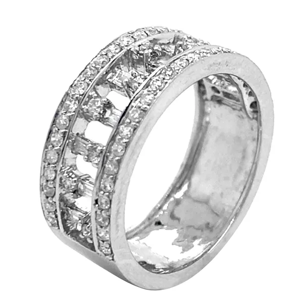 18K White Gold Diamond Band