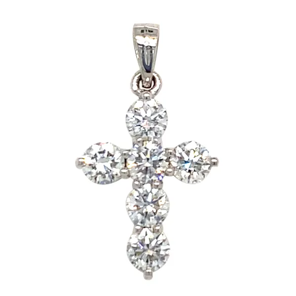 18K White Gold Diamond Cross Pendant