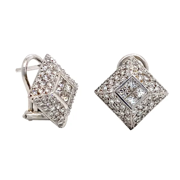 18K White Gold Diamond Earrings