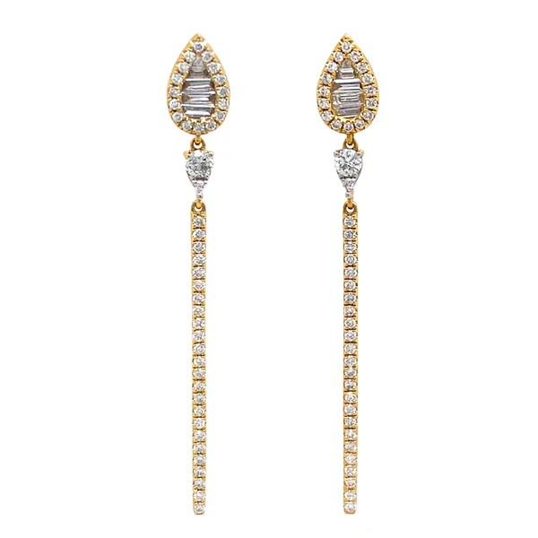 18K Yellow Gold Diamond Earrings
