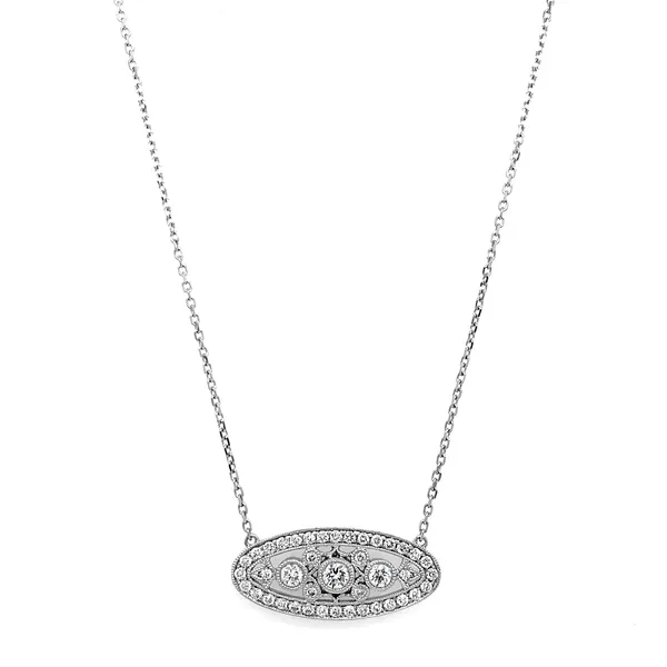 18K White Gold Diamond Necklace