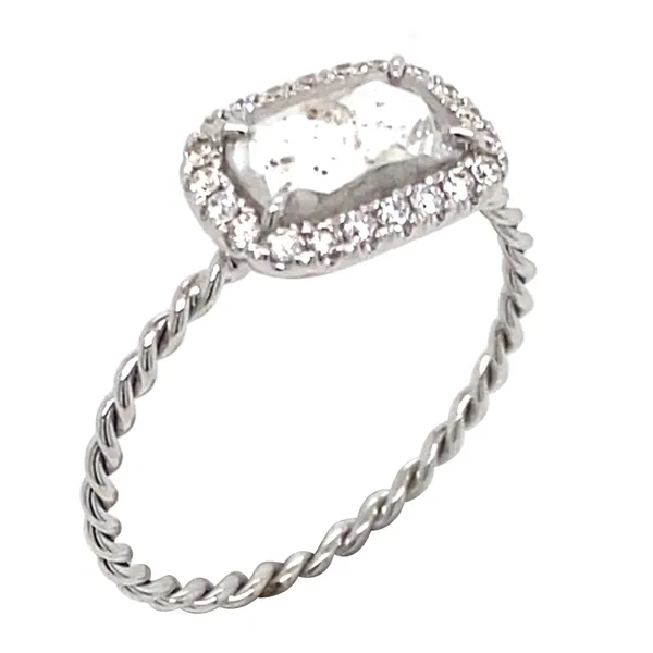 18K White Gold Diamond Slice Ring