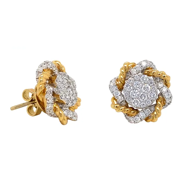 18K Two-Tone Diamond Earrings
