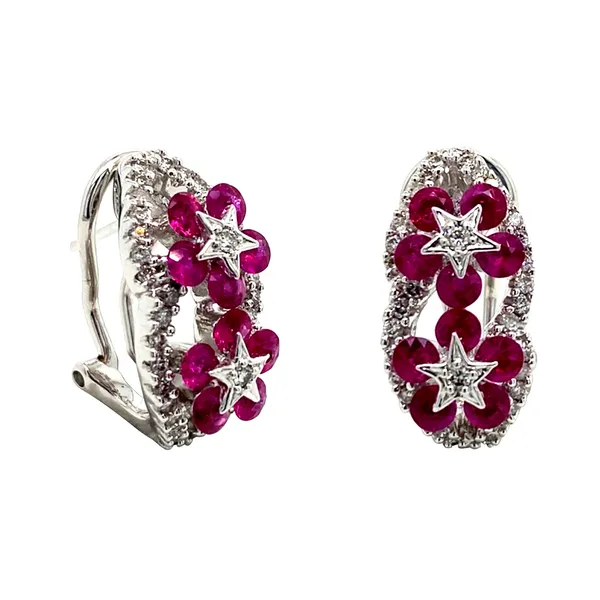 18K White Gold Ruby Earrings