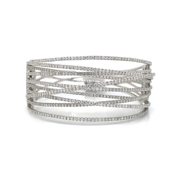 18K White Gold Diamond Bangle