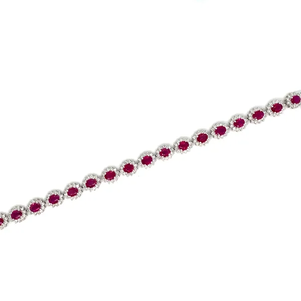 18K White Gold Ruby Bracelet