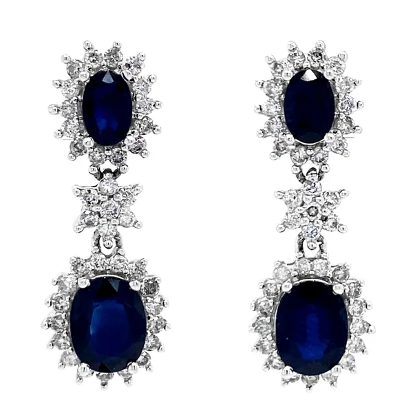 18K White Gold Sapphire Earrings