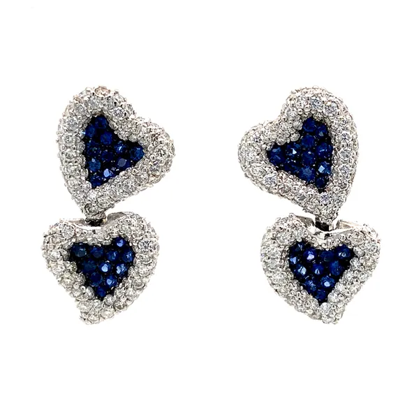 18K White Gold Sapphire Earrings