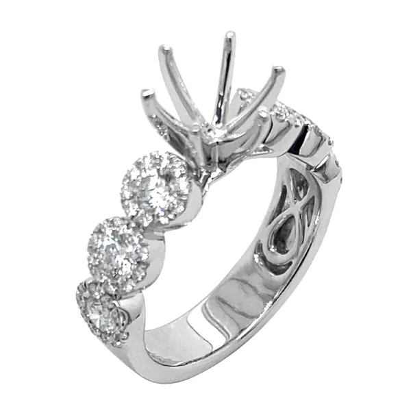 18K White Gold Semi Mount Ring