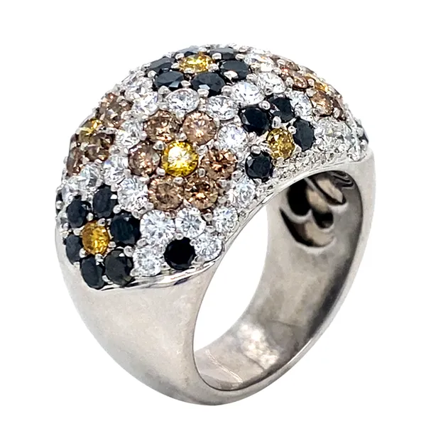 18K White Gold Black Diamond Band