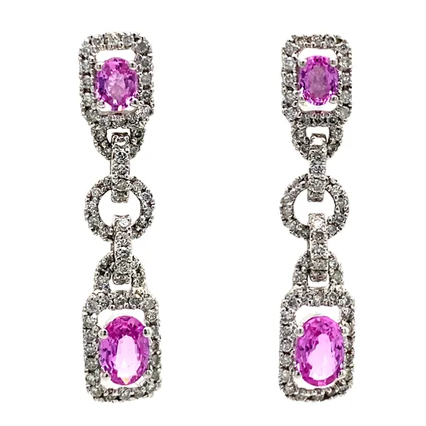 18K White Gold Pink Sapphire Earrings