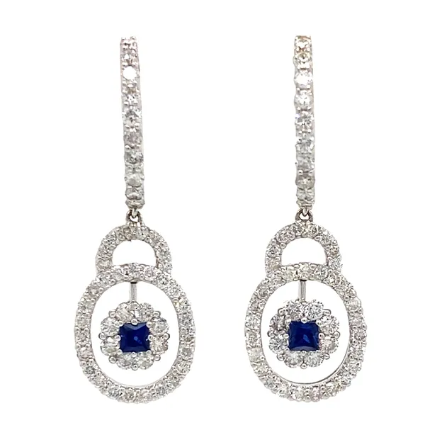 18K White Gold Sapphire Earrings