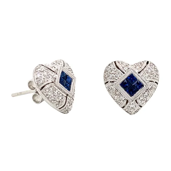18K White Gold Sapphire Earrings