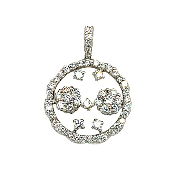 18K White Gold Diamond Pendant