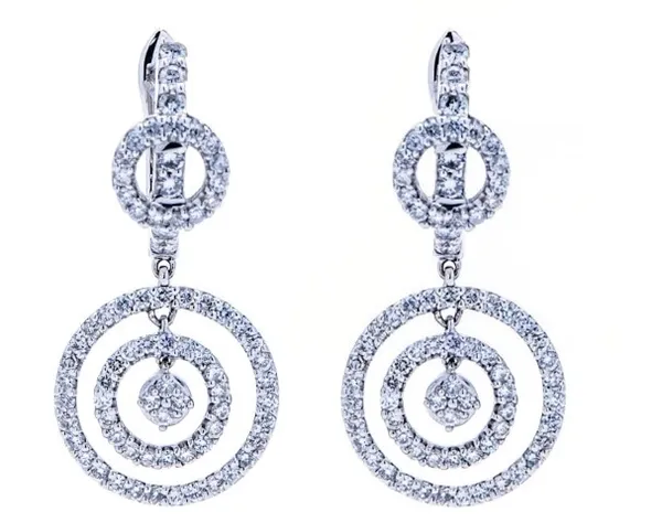 18K White Gold Diamond Earrings